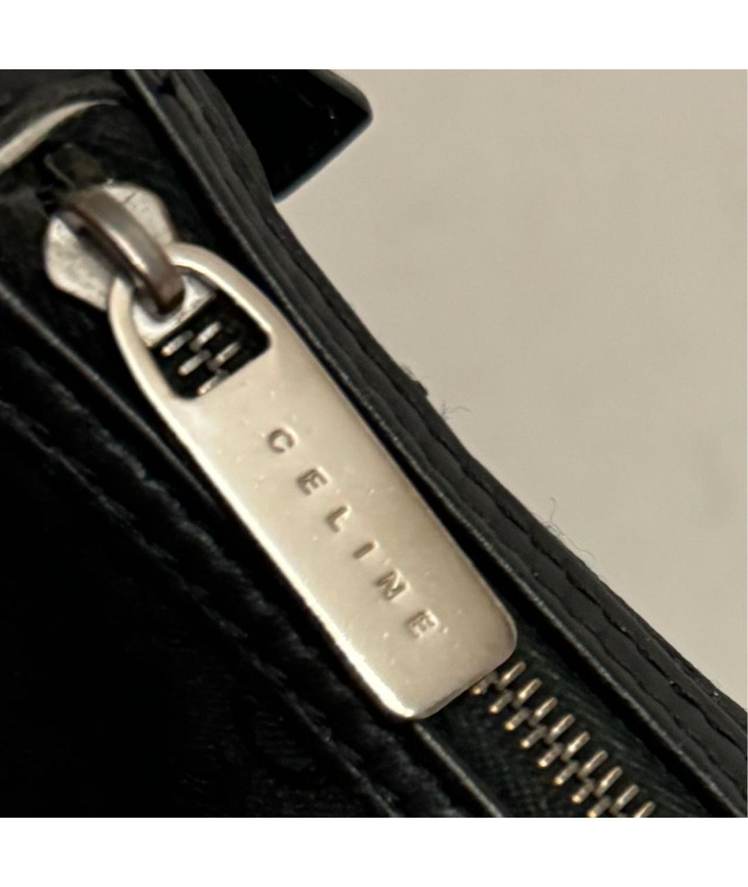 CELINE Черная тканевая сумка с короткими ручками, фото 5