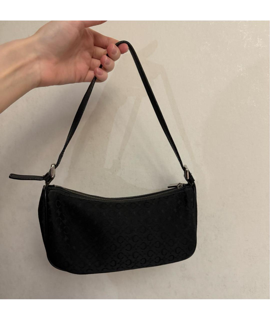 CELINE Черная тканевая сумка с короткими ручками, фото 9