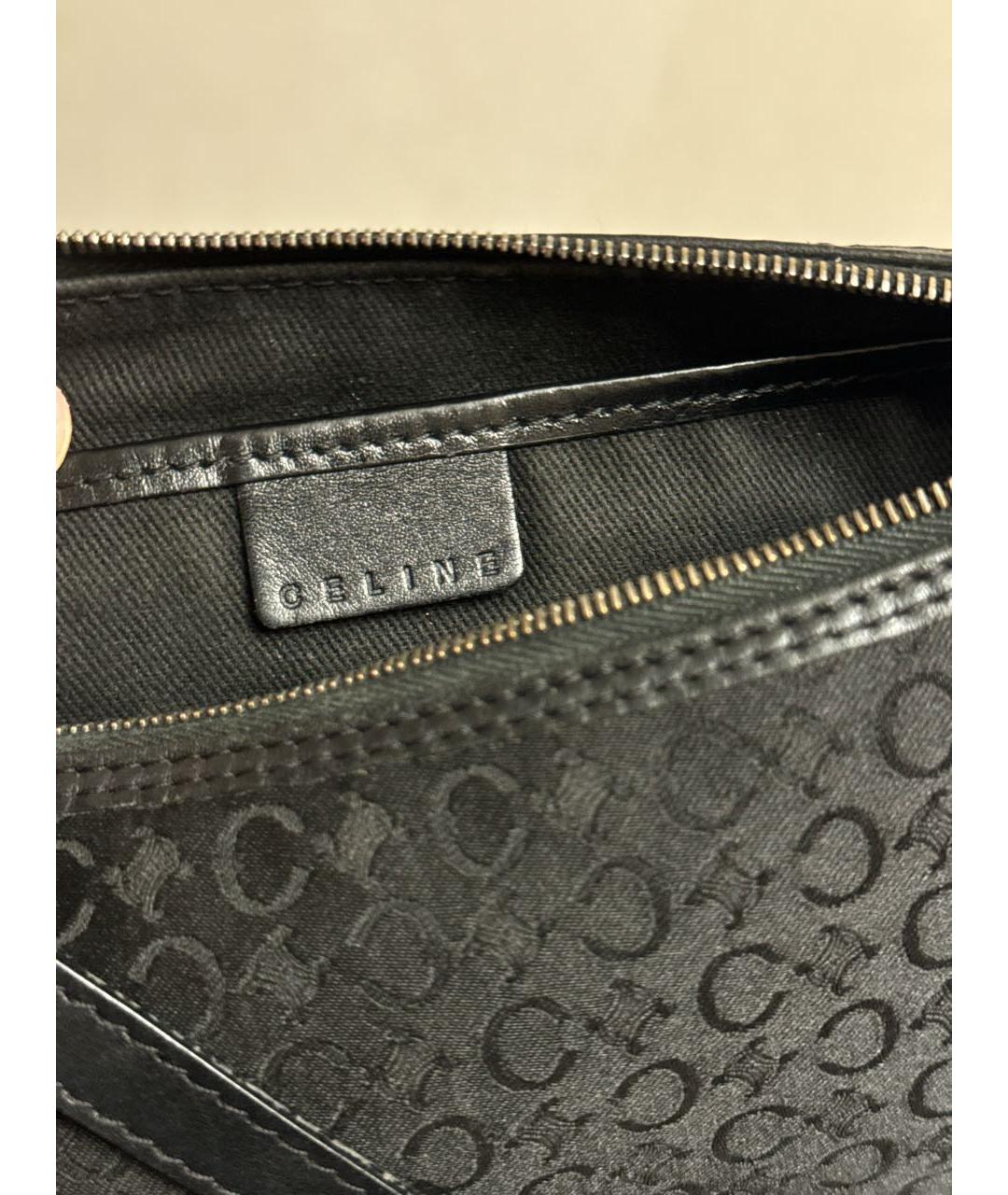 CELINE Черная тканевая сумка с короткими ручками, фото 4