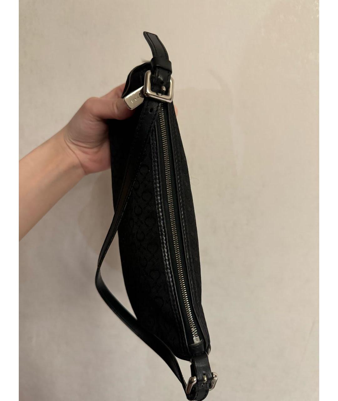 CELINE Черная тканевая сумка с короткими ручками, фото 6