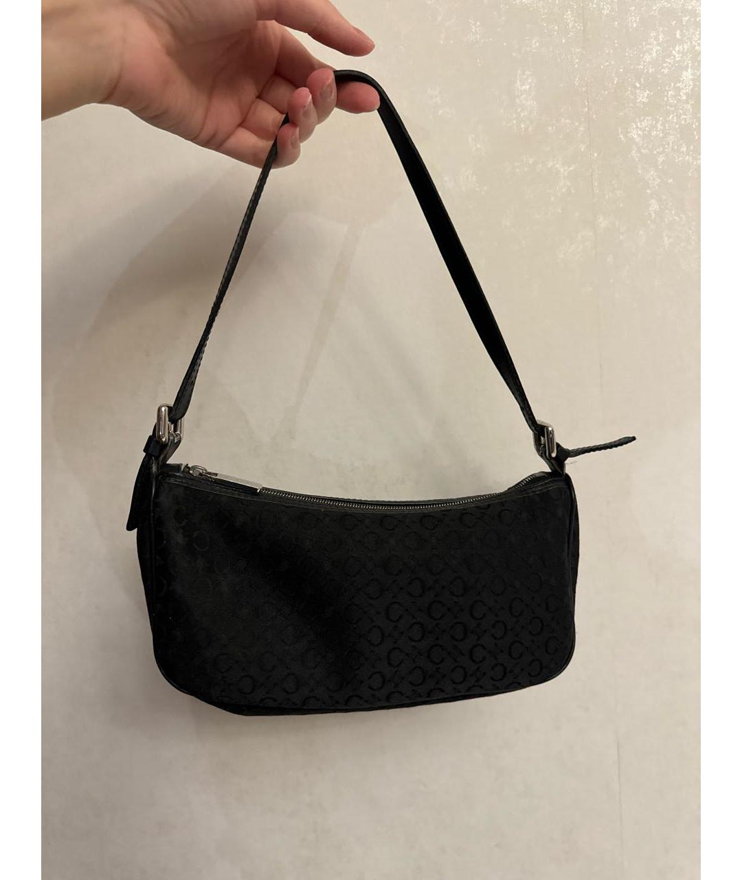 CELINE Черная тканевая сумка с короткими ручками, фото 3