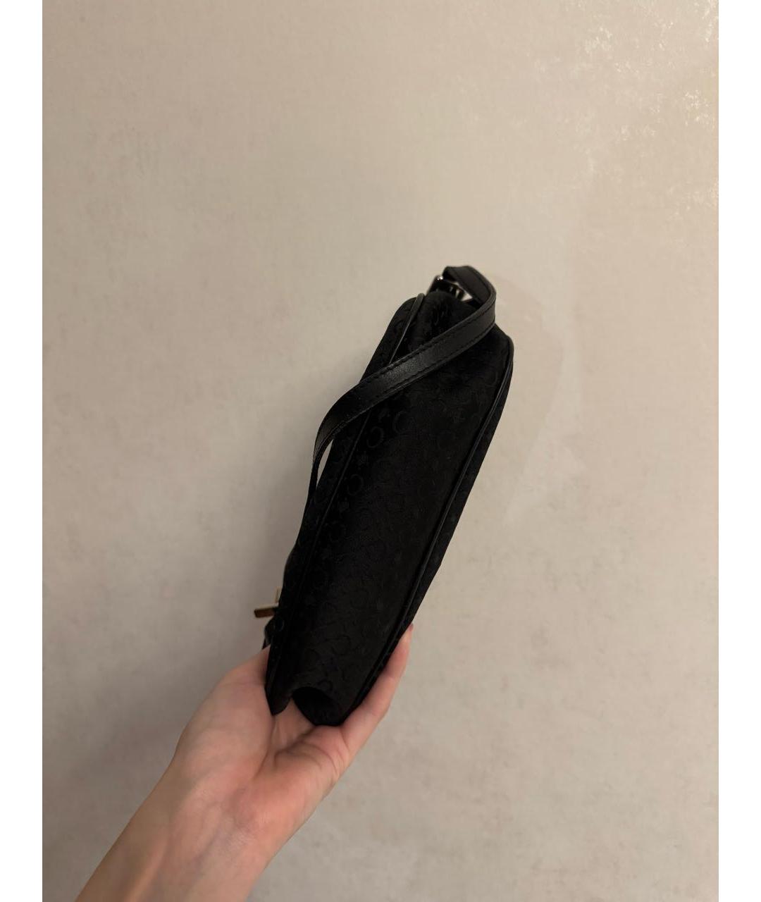 CELINE Черная тканевая сумка с короткими ручками, фото 7