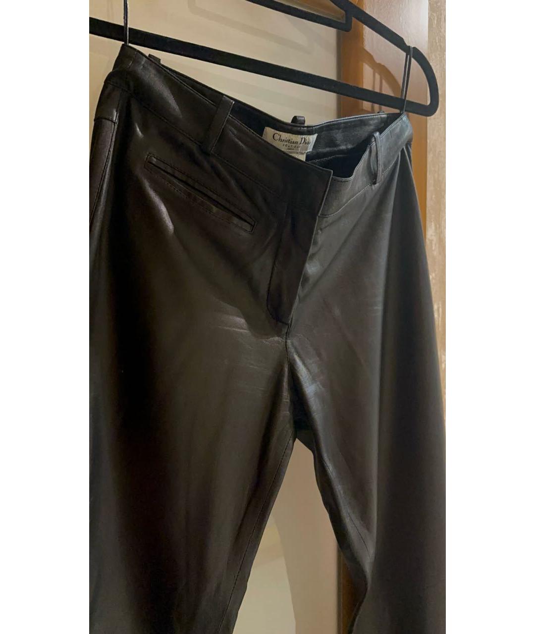 GUCCI Черные кожаные прямые брюки, фото 4
