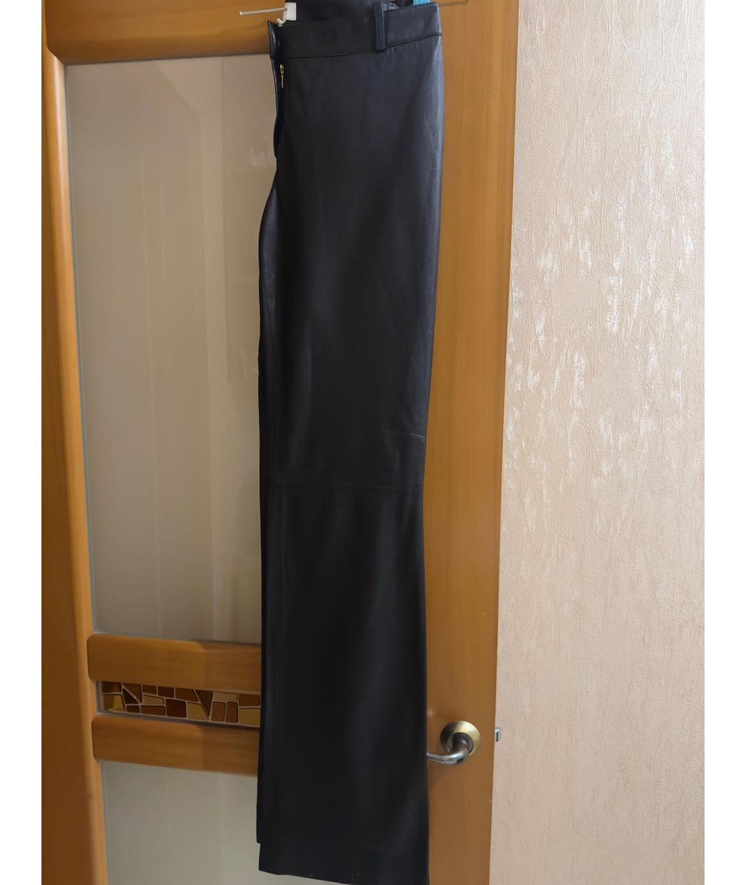 GUCCI Черные кожаные прямые брюки, фото 2