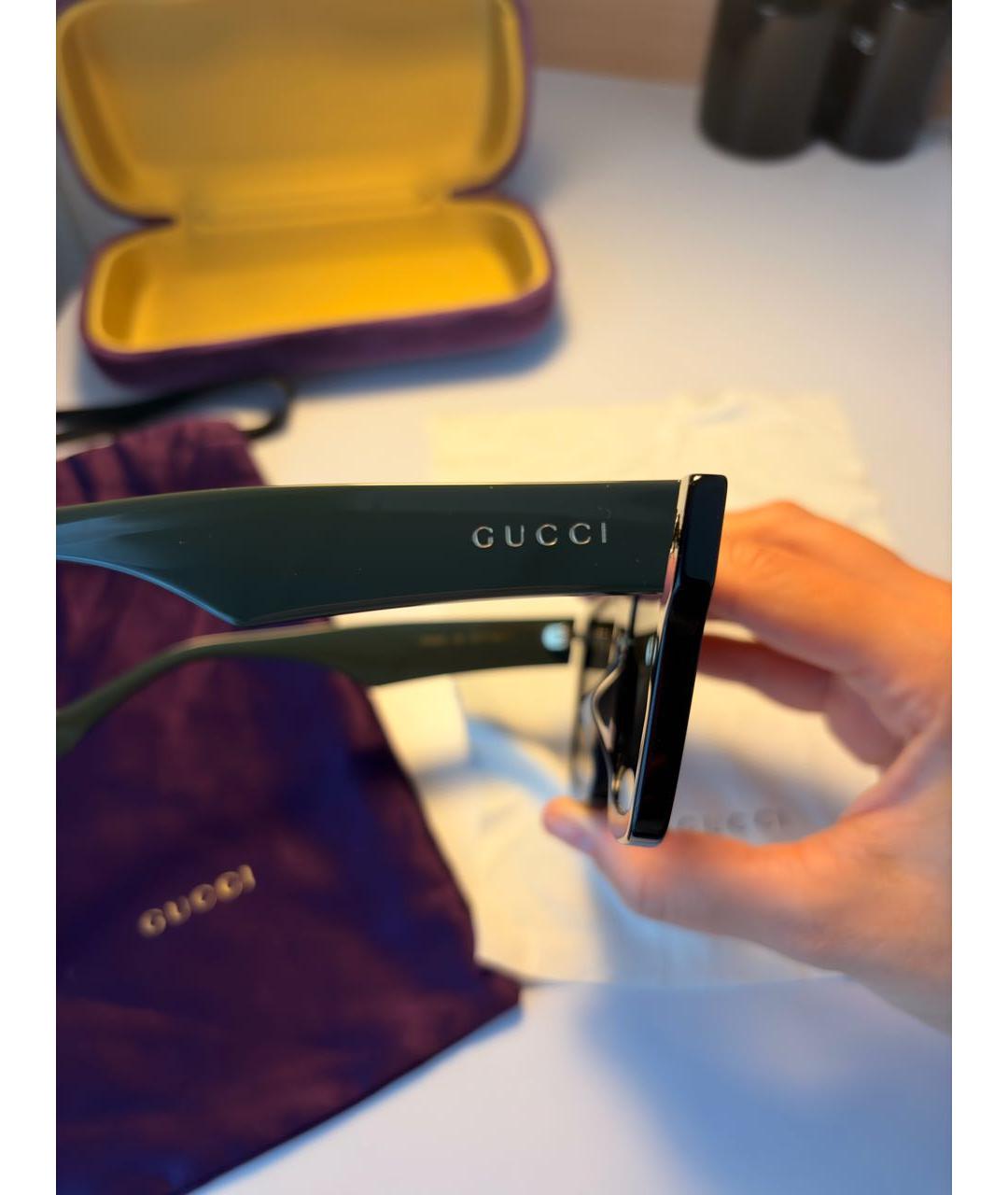 GUCCI Черные пластиковые солнцезащитные очки, фото 2