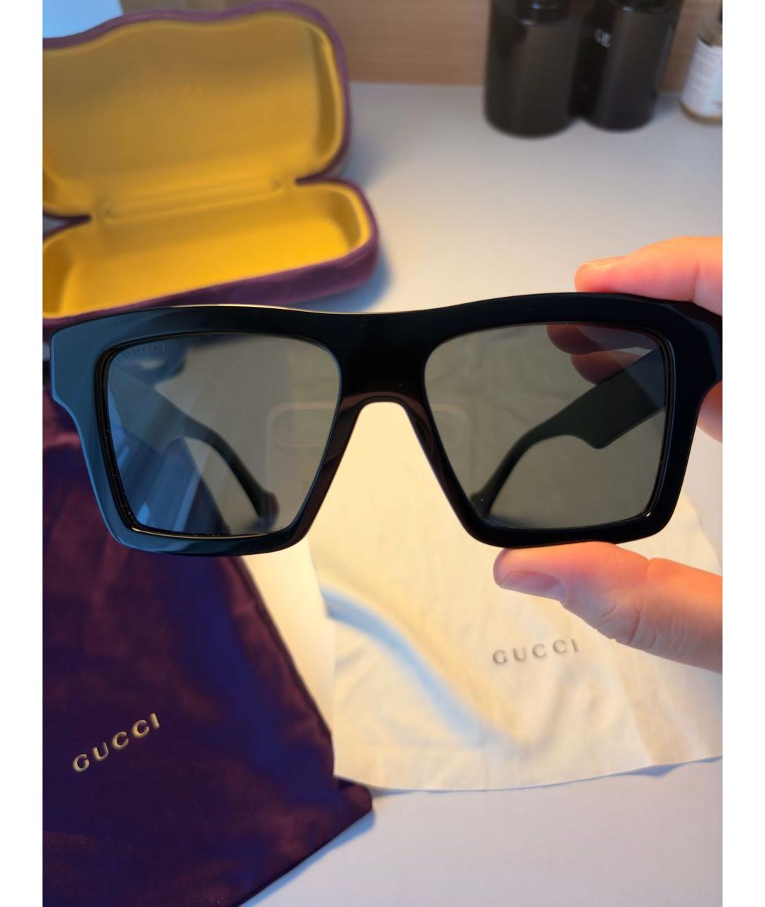 GUCCI Черные пластиковые солнцезащитные очки, фото 5