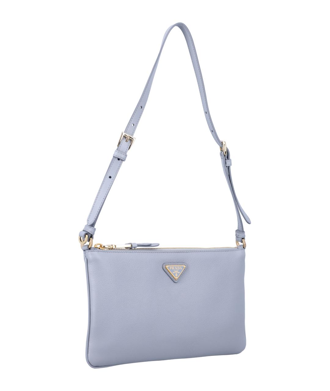 PRADA Голубая кожаная сумка через плечо, фото 2
