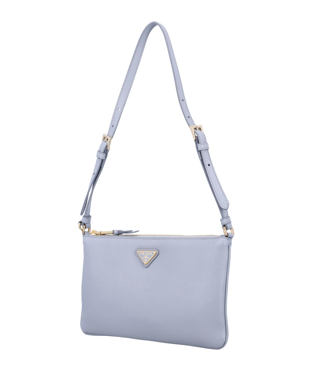 PRADA Голубая кожаная сумка через плечо, фото 3