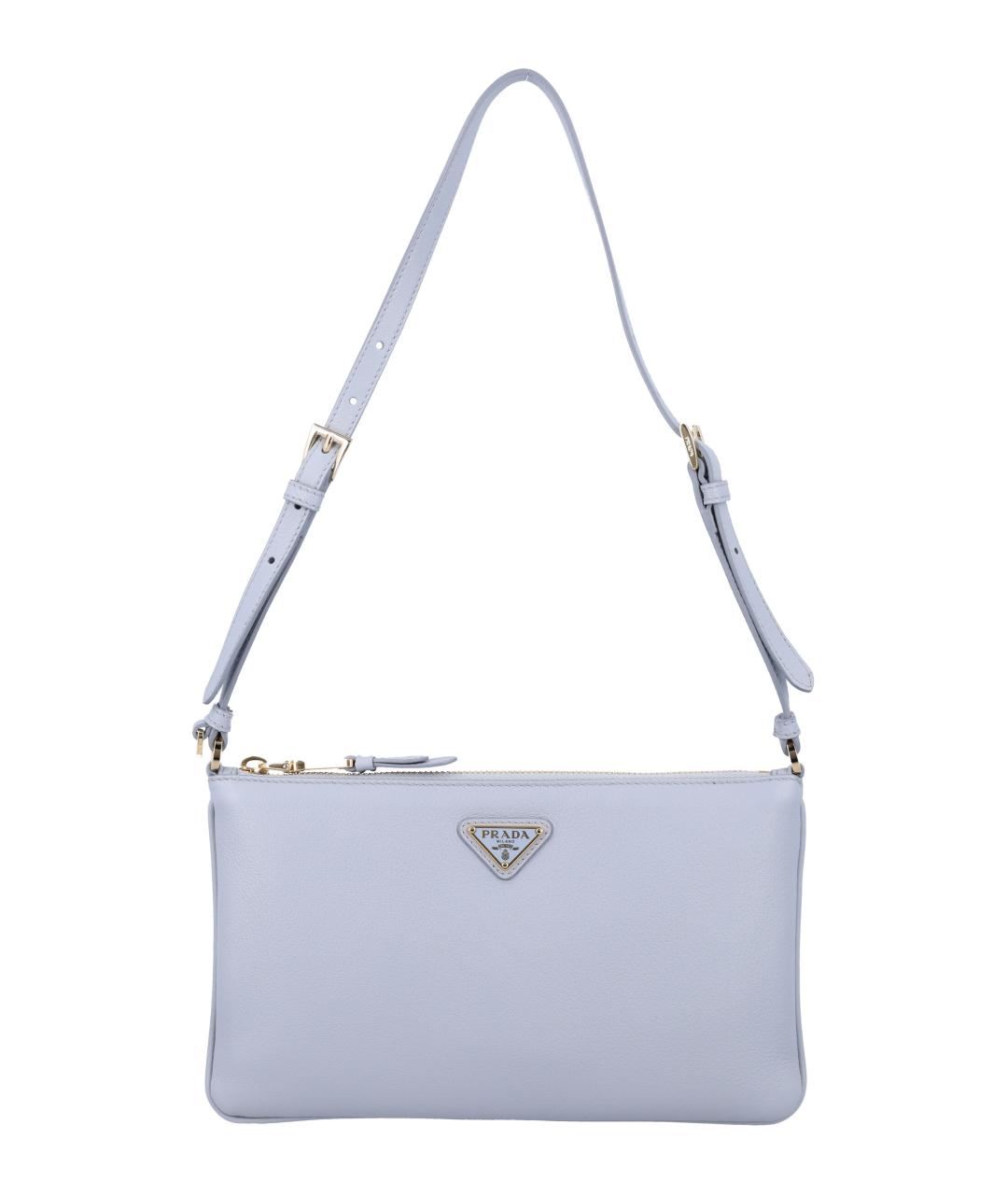 PRADA Голубая кожаная сумка через плечо, фото 1