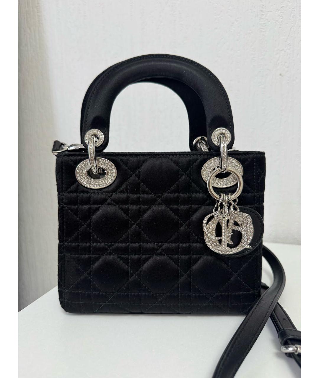 CHRISTIAN DIOR Черная шелковая сумка с короткими ручками, фото 8