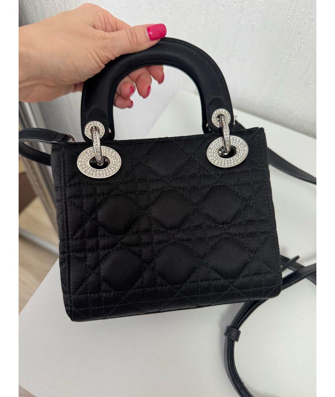 CHRISTIAN DIOR Черная шелковая сумка с короткими ручками, фото 6