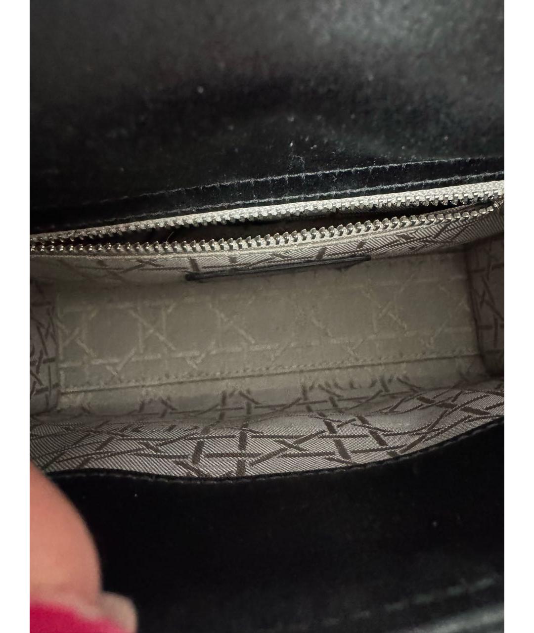 CHRISTIAN DIOR Черная шелковая сумка с короткими ручками, фото 4