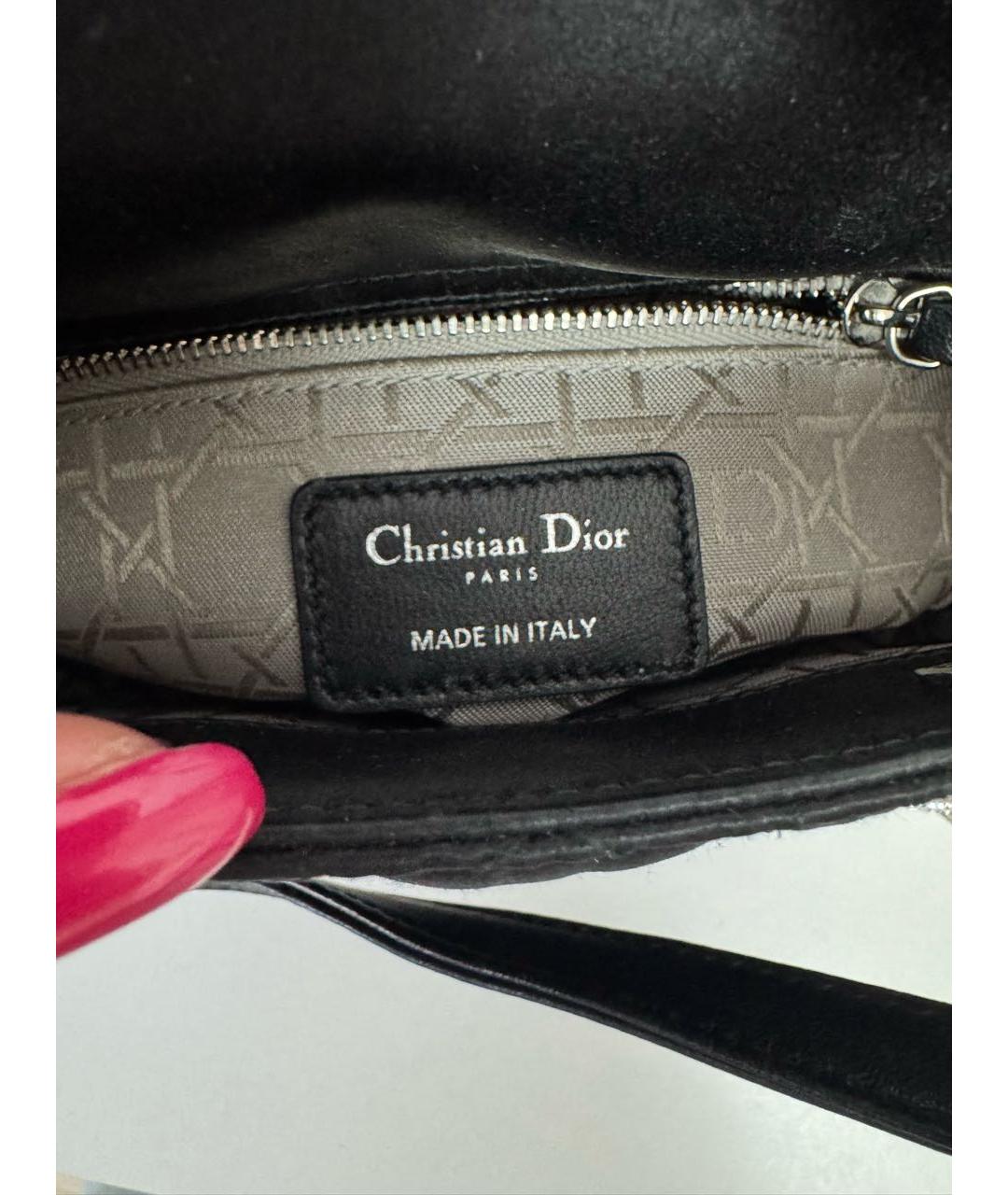 CHRISTIAN DIOR Черная шелковая сумка с короткими ручками, фото 3