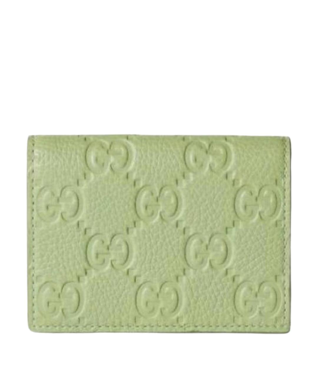 GUCCI Салатовый кожаный кошелек, фото 1