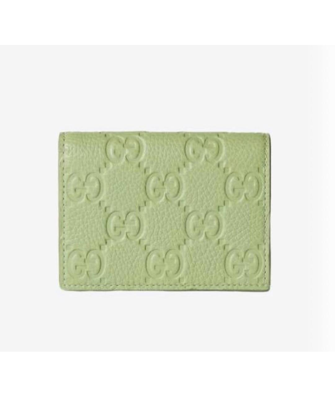 GUCCI Салатовый кожаный кошелек, фото 5