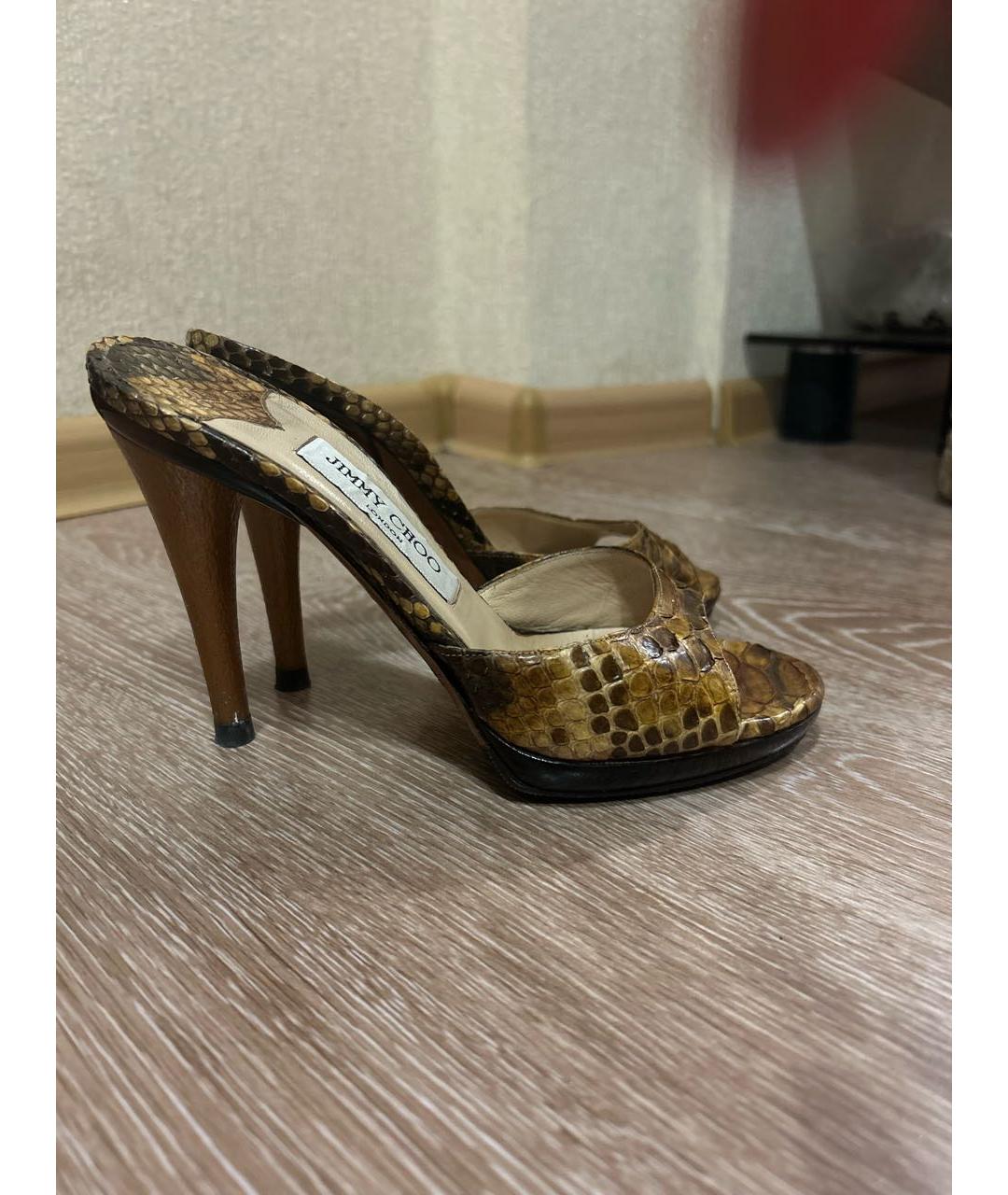JIMMY CHOO Коричневые кожаные босоножки, фото 5