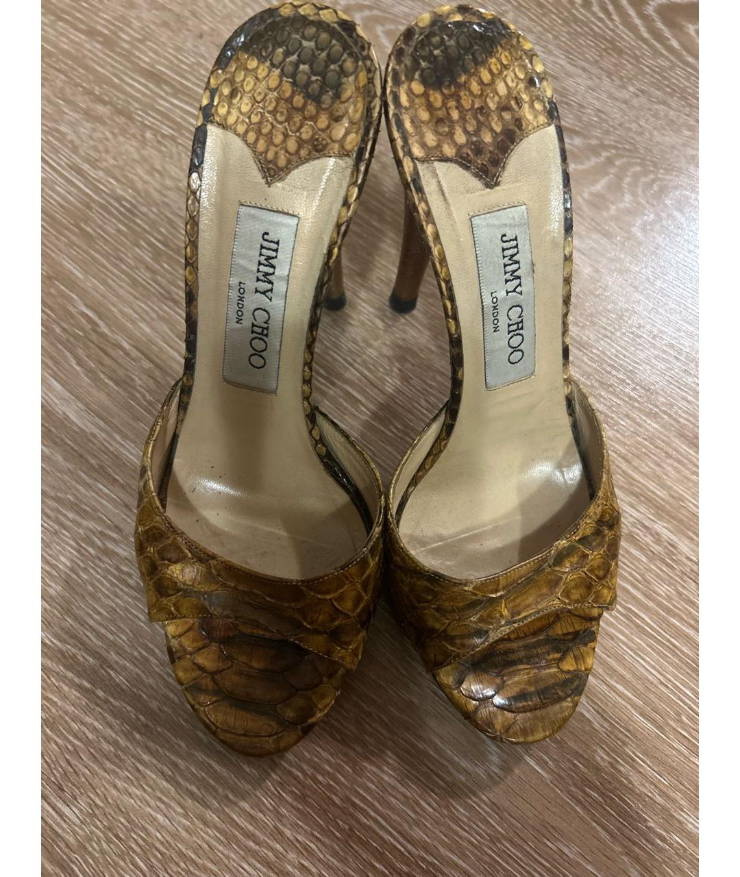 JIMMY CHOO Коричневые кожаные босоножки, фото 2