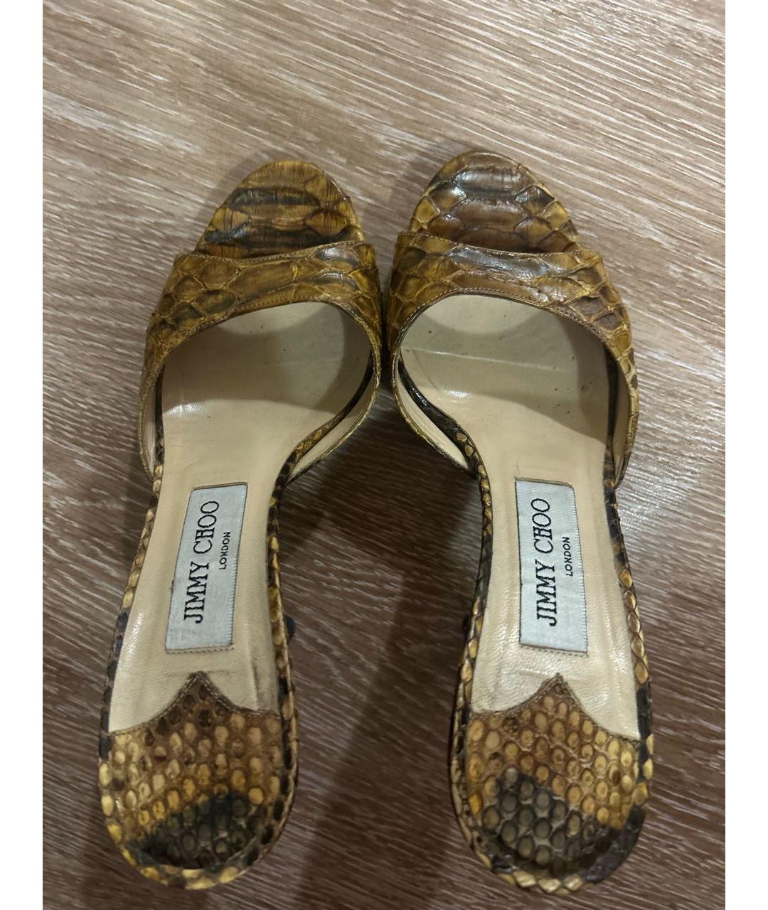 JIMMY CHOO Коричневые кожаные босоножки, фото 3