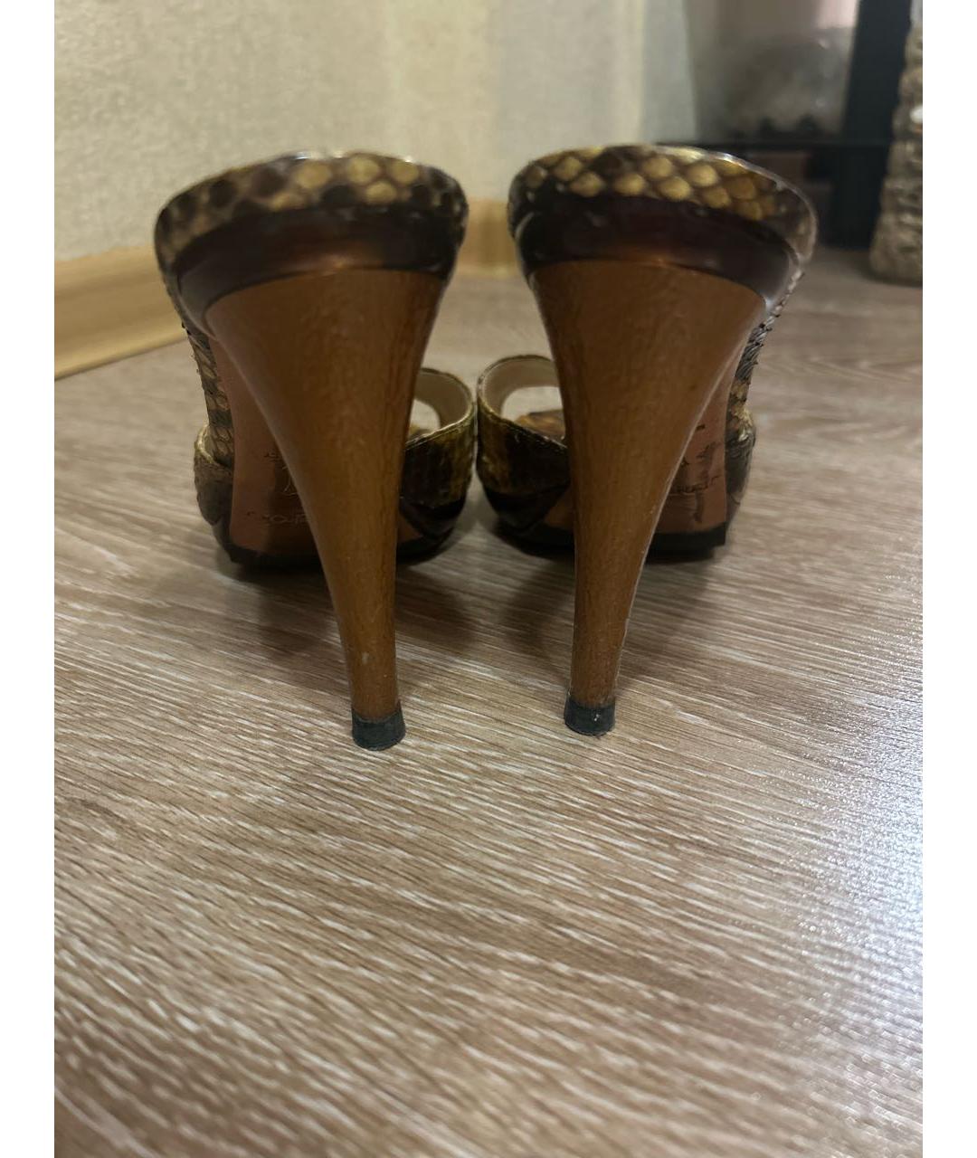 JIMMY CHOO Коричневые кожаные босоножки, фото 4