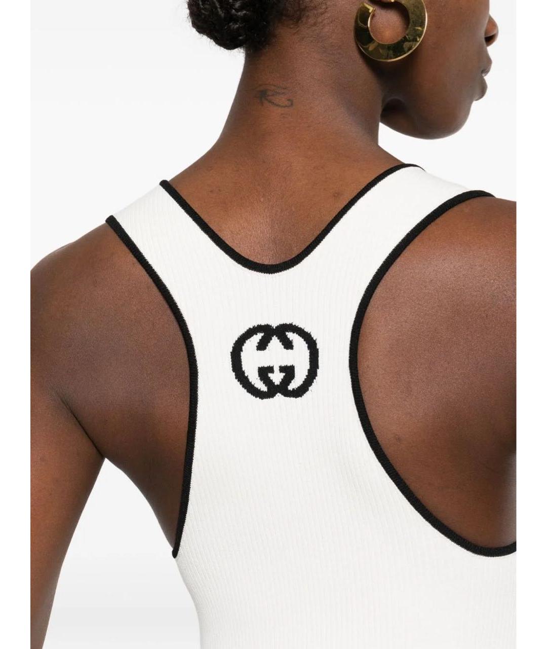 GUCCI Белое вискозное повседневное платье, фото 6