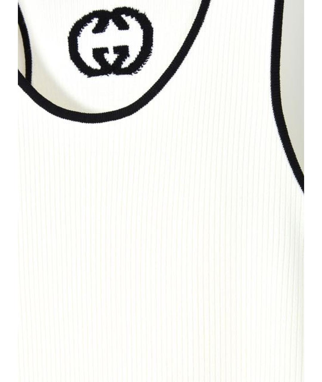 GUCCI Белое вискозное повседневное платье, фото 3