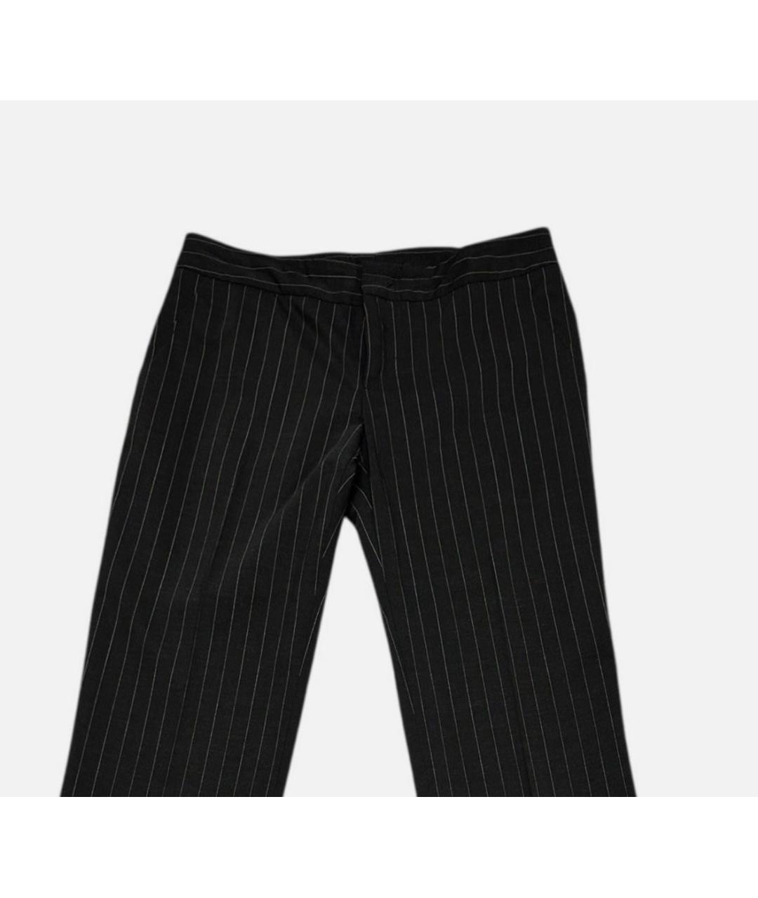 GUCCI Черные шерстяные прямые брюки, фото 4