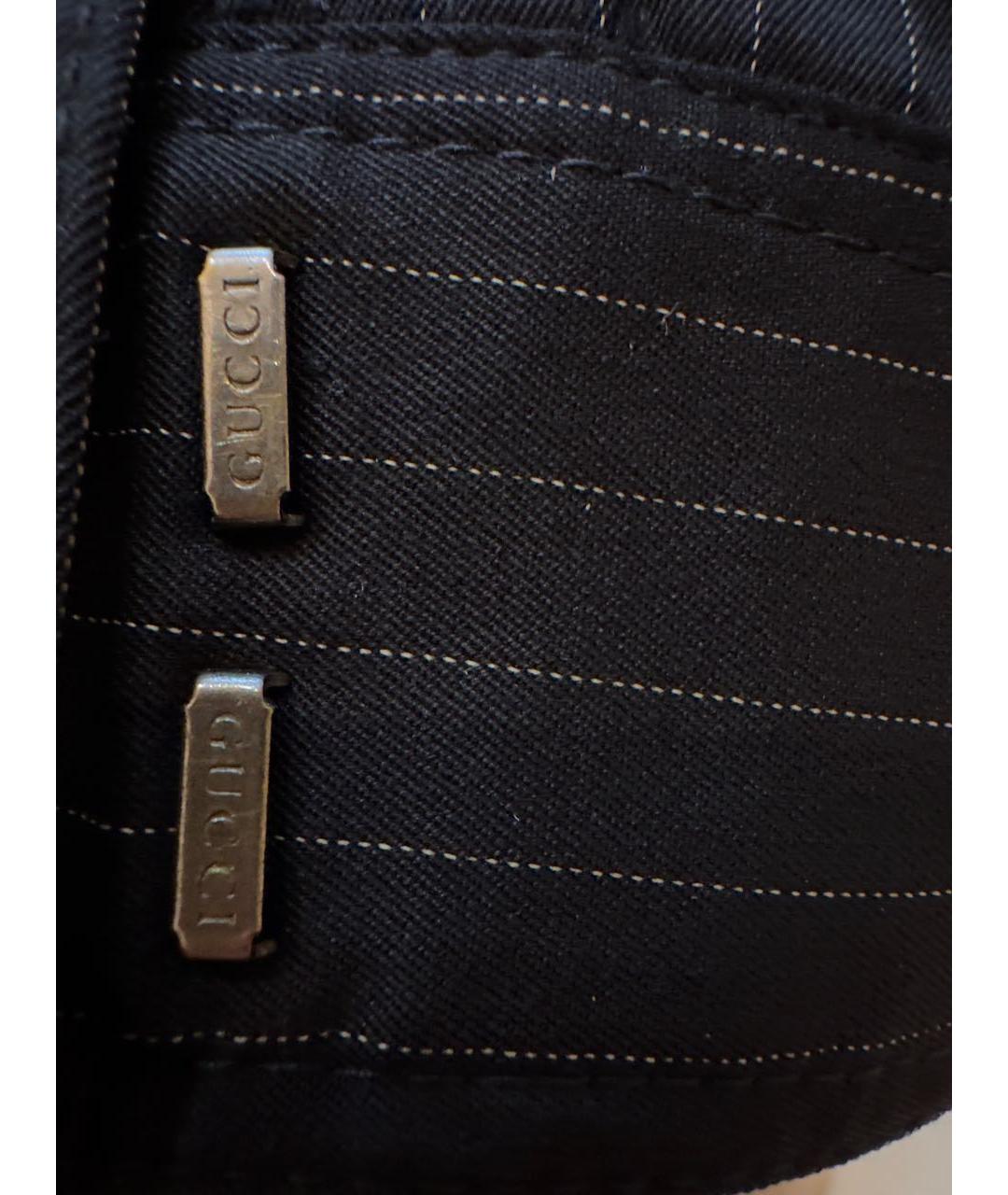 GUCCI Черные шерстяные прямые брюки, фото 5