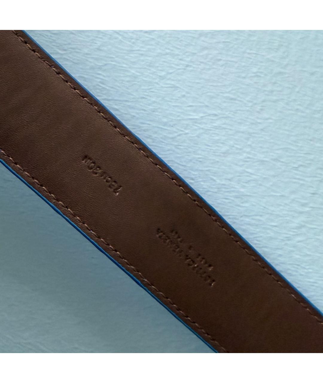 BOTTEGA VENETA Синий кожаный ремень, фото 3