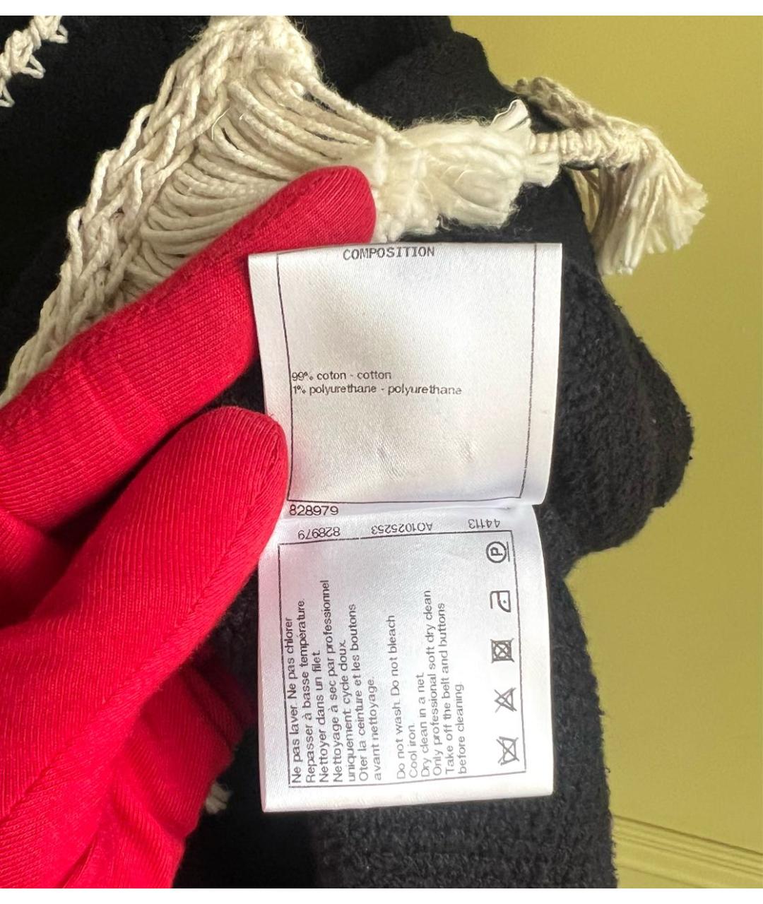 CHANEL Черный хлопковый кардиган, фото 6