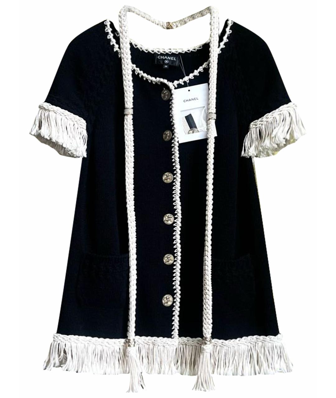 CHANEL Черный хлопковый кардиган, фото 1