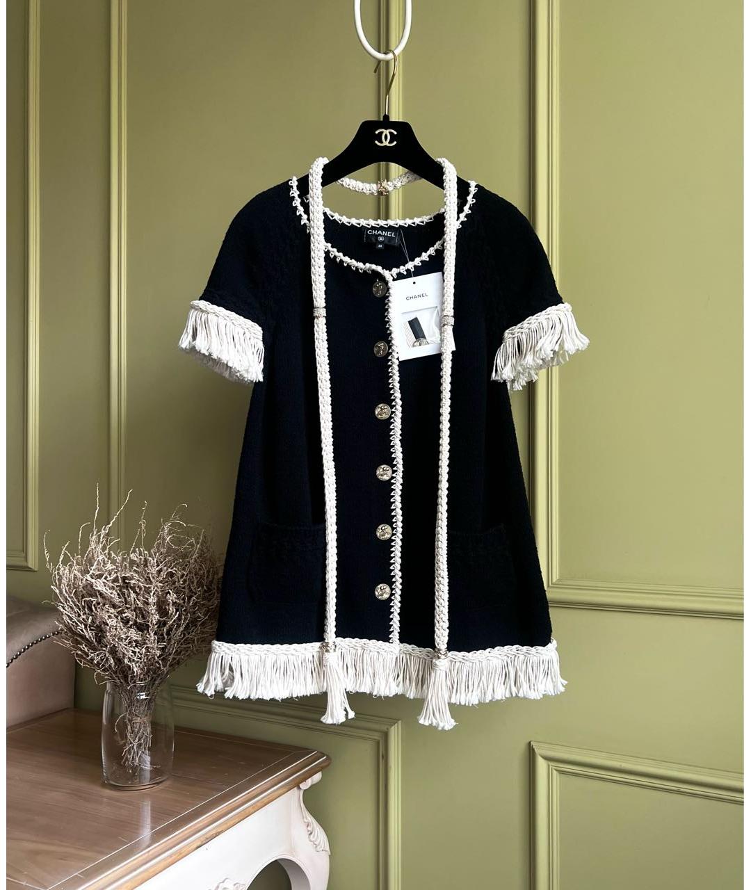 CHANEL Черный хлопковый кардиган, фото 9