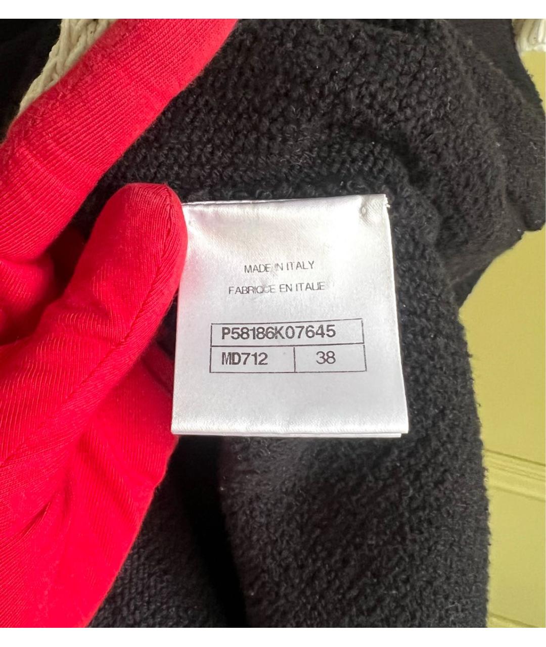 CHANEL Черный хлопковый кардиган, фото 5