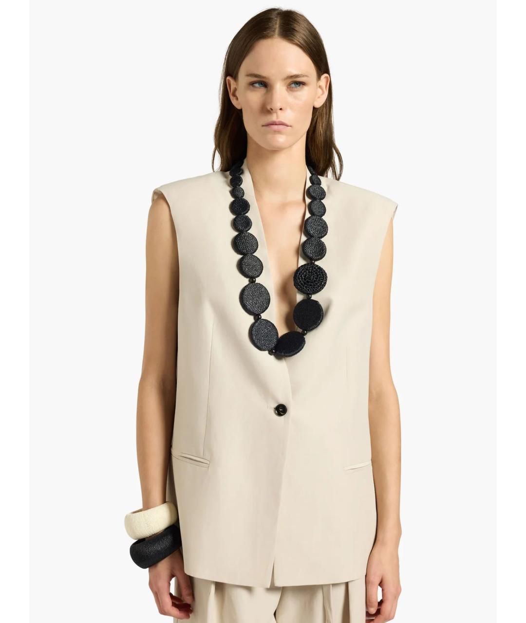 LIVIANA CONTI Бежевый вискозный жилет, фото 3