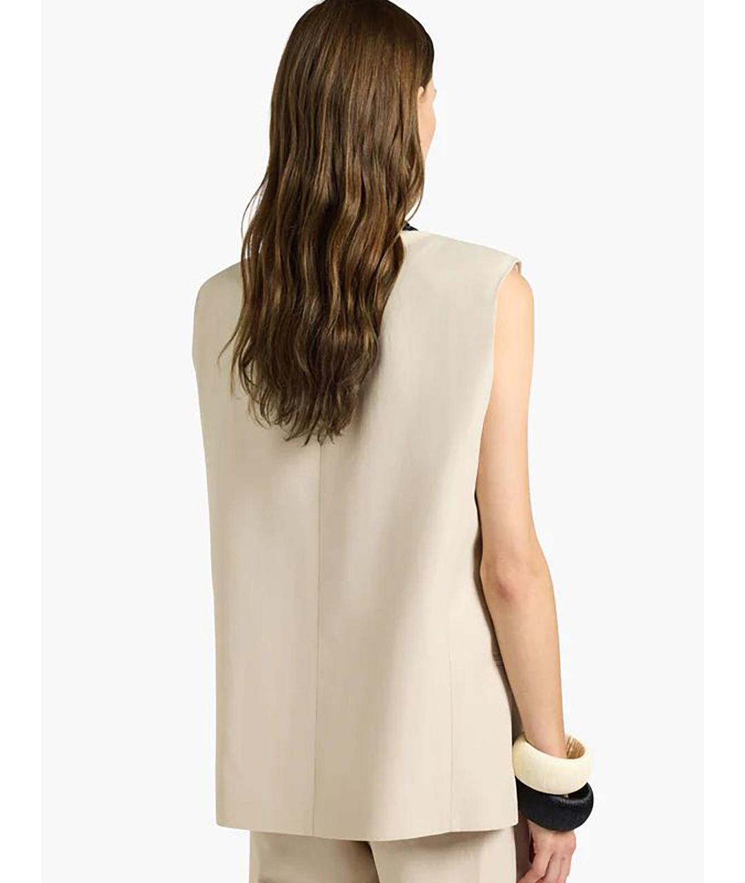 LIVIANA CONTI Бежевый вискозный жилет, фото 5