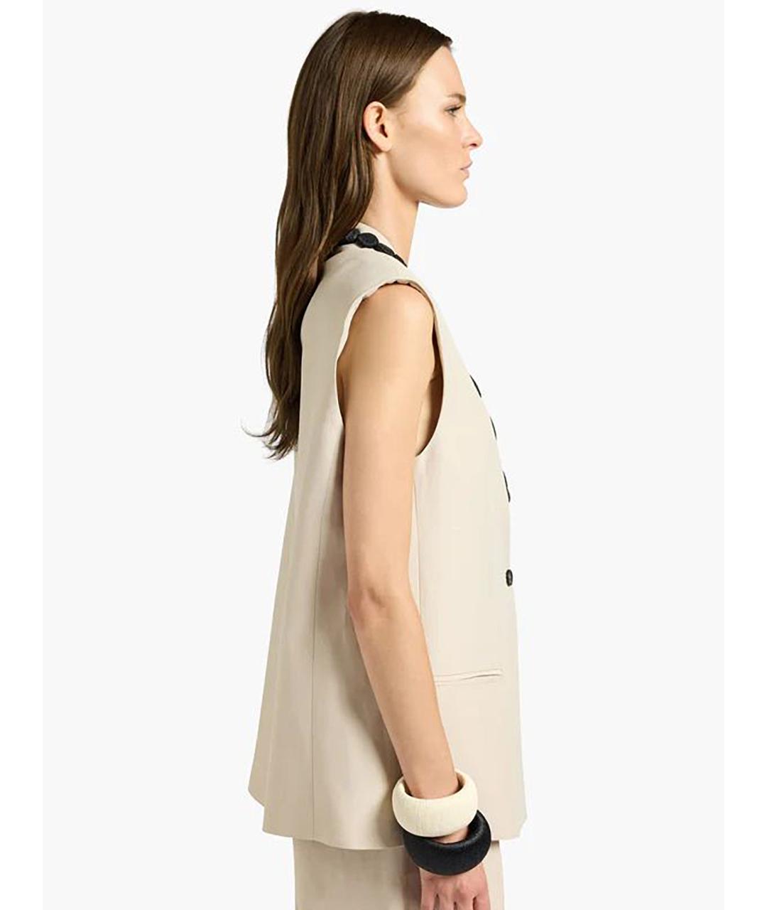 LIVIANA CONTI Бежевый вискозный жилет, фото 4