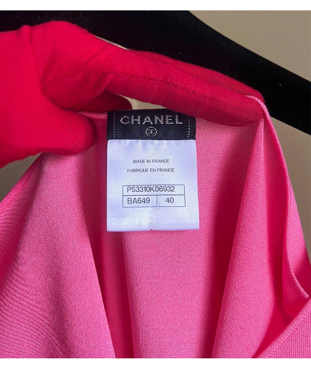 CHANEL Розовая вискозная футболка, фото 6