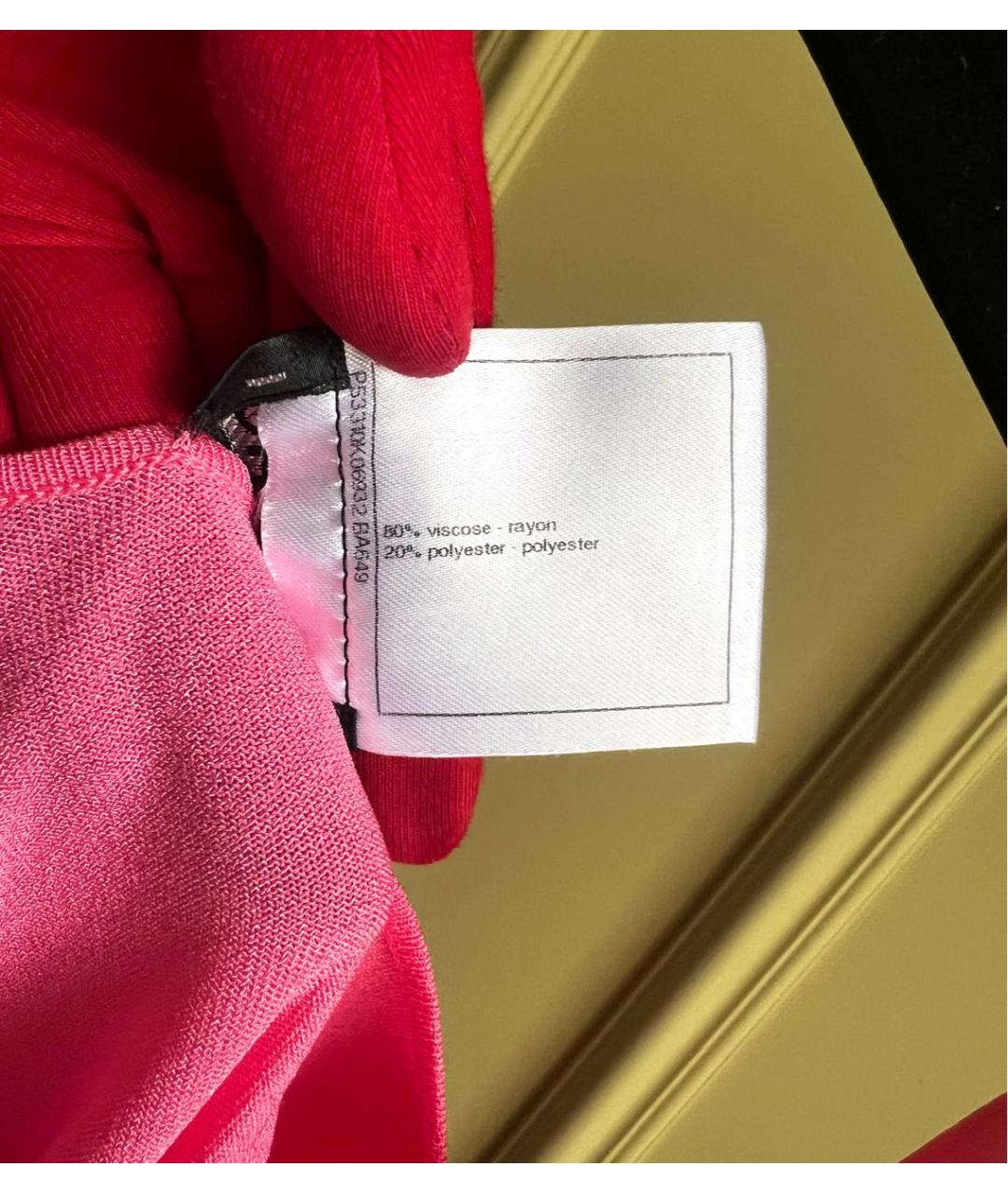 CHANEL Розовая вискозная футболка, фото 7