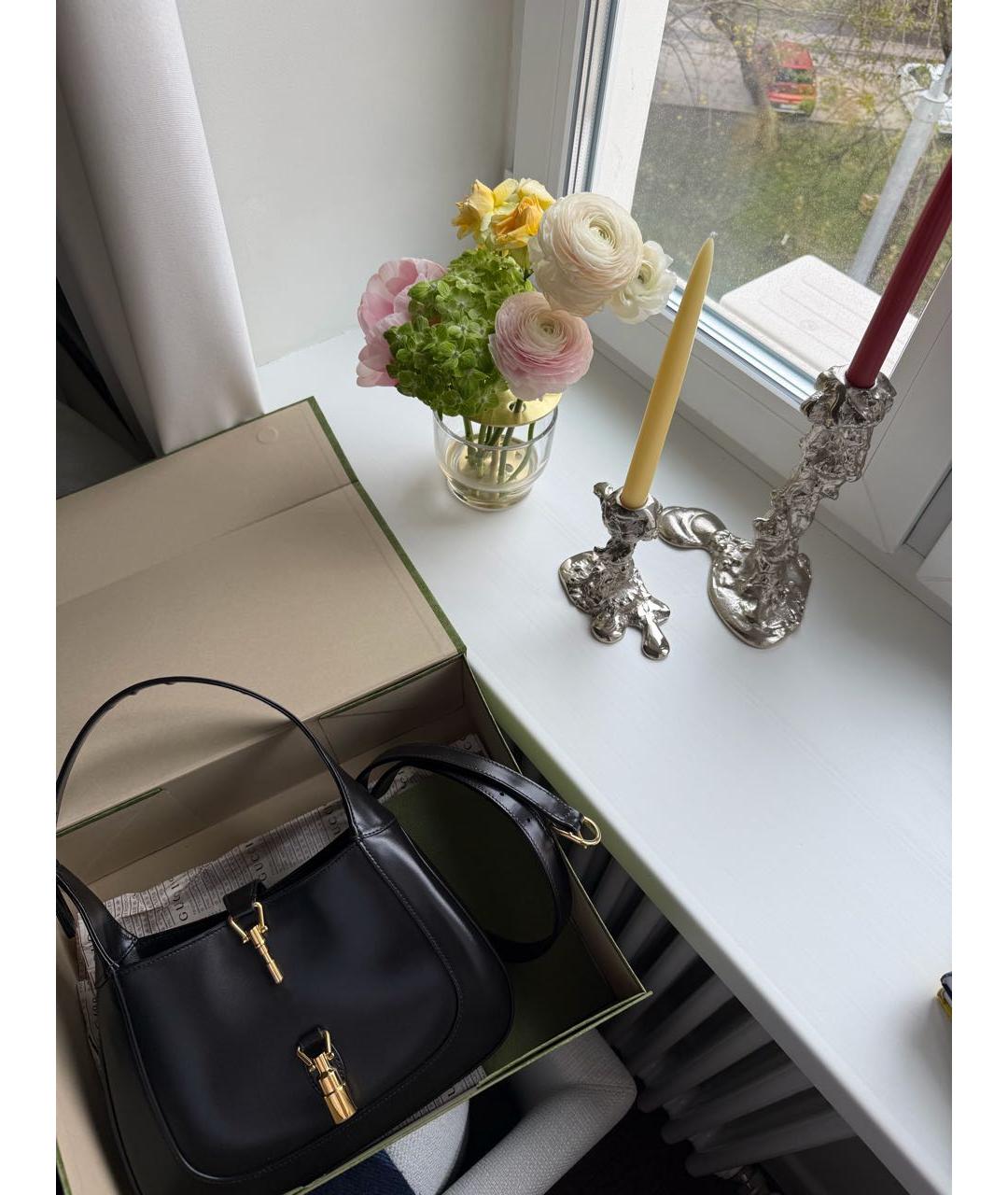 GUCCI Черная кожаная сумка через плечо, фото 2