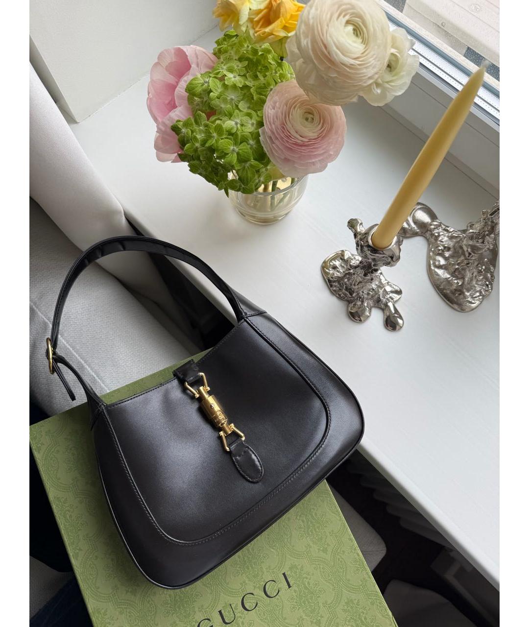 GUCCI Черная кожаная сумка через плечо, фото 8