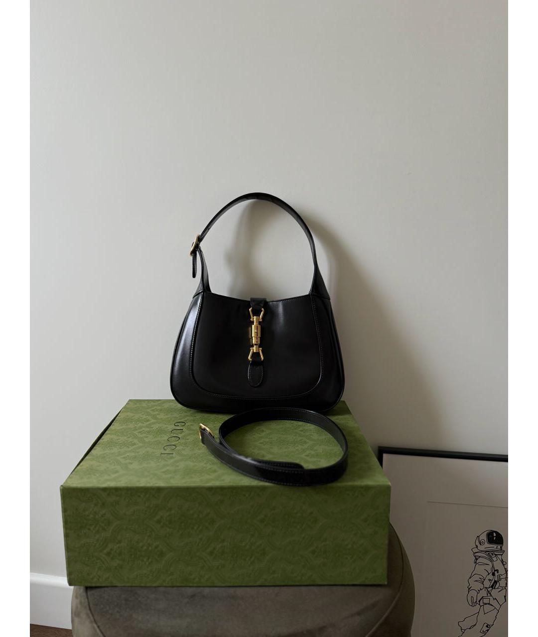 GUCCI Черная кожаная сумка через плечо, фото 9