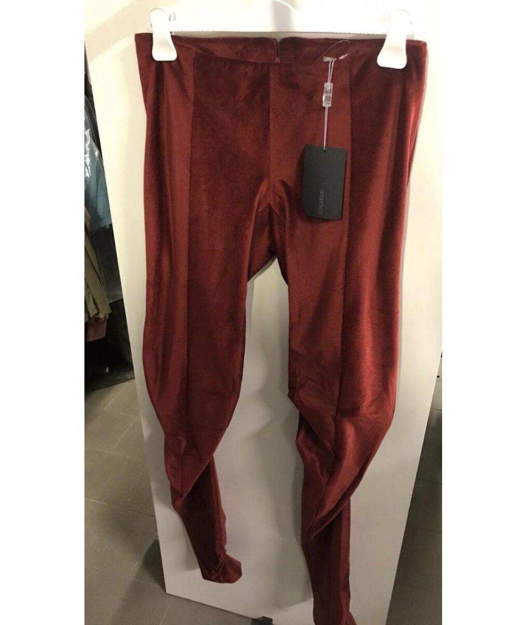 SPORTMAX Бордовые велюровые брюки узкие, фото 9
