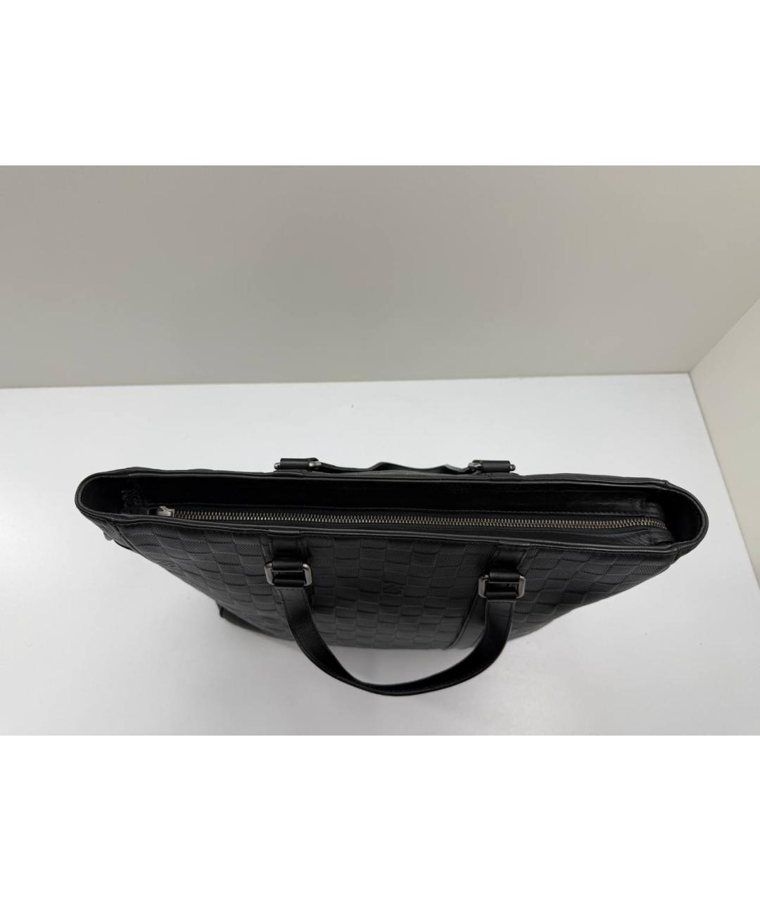 LOUIS VUITTON Черная кожаная сумка тоут, фото 5