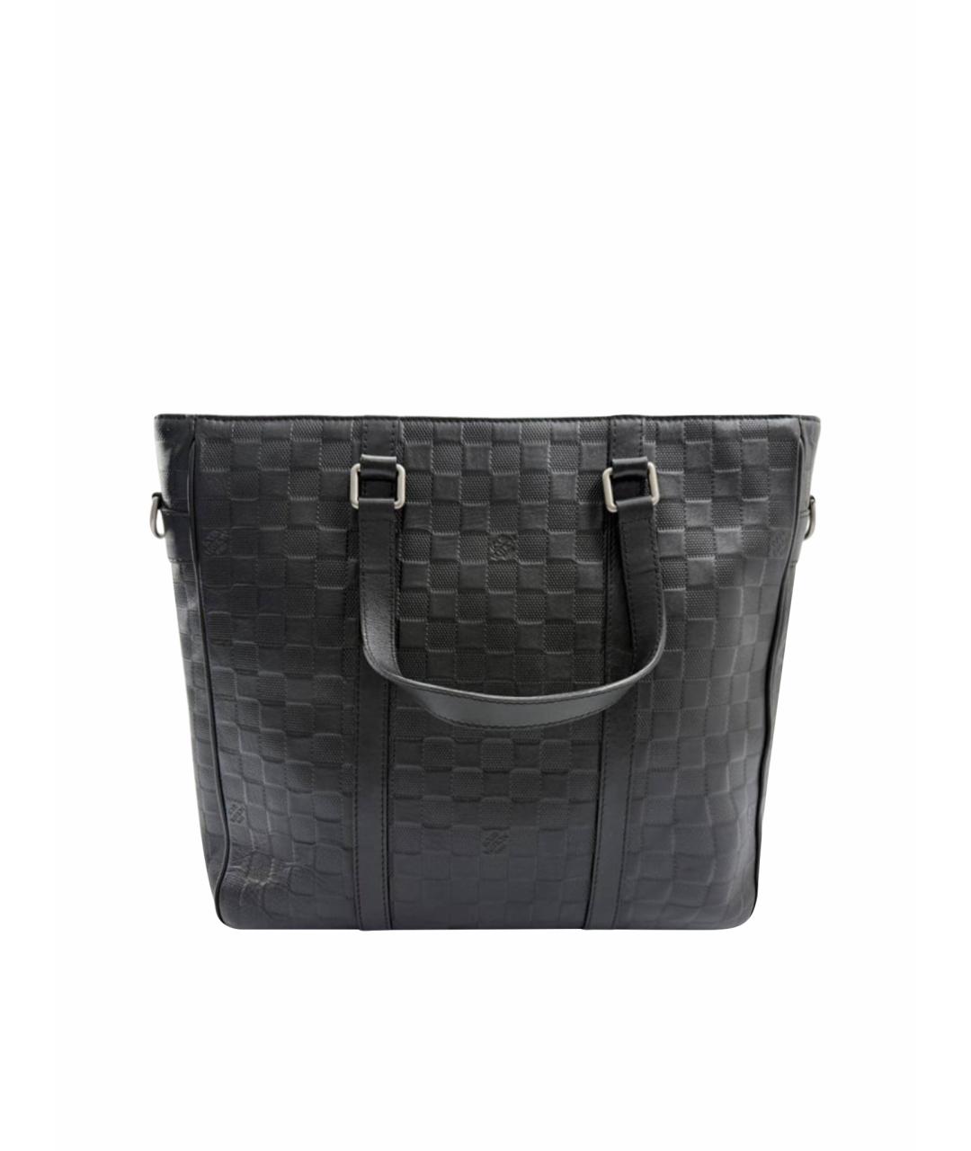 LOUIS VUITTON Черная кожаная сумка тоут, фото 1