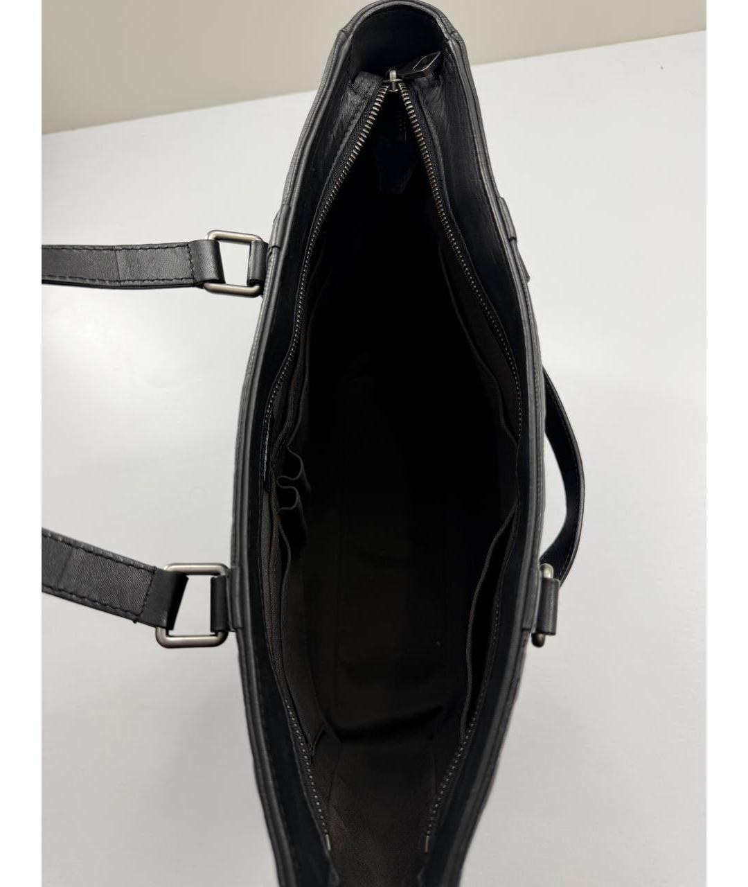 LOUIS VUITTON Черная кожаная сумка тоут, фото 9