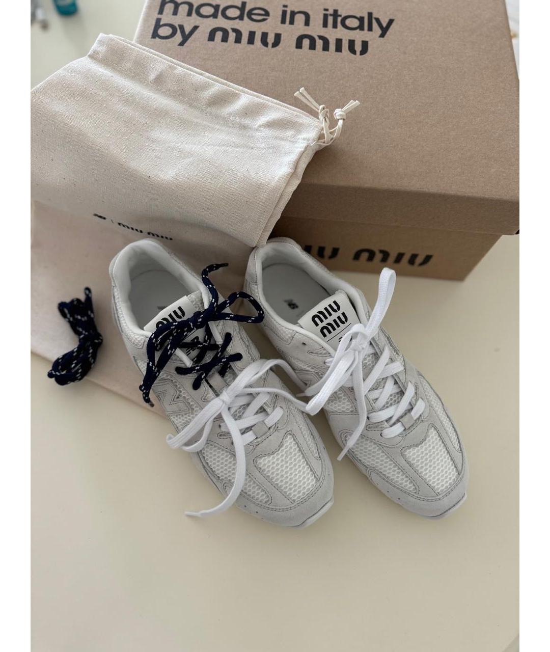 MIU MIU Белые замшевые кеды, фото 3