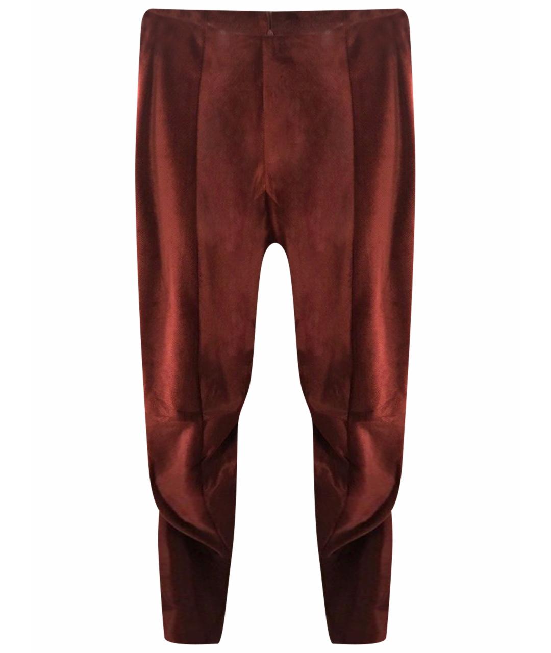 SPORTMAX Бордовые велюровые брюки узкие, фото 1