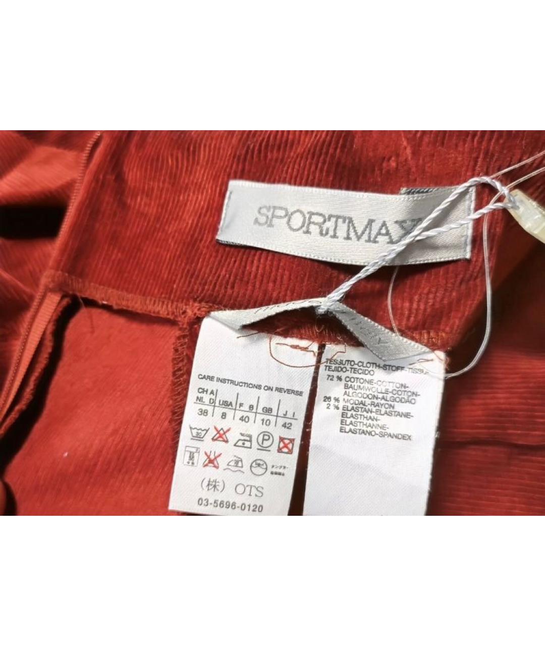 SPORTMAX Бордовые велюровые брюки узкие, фото 6