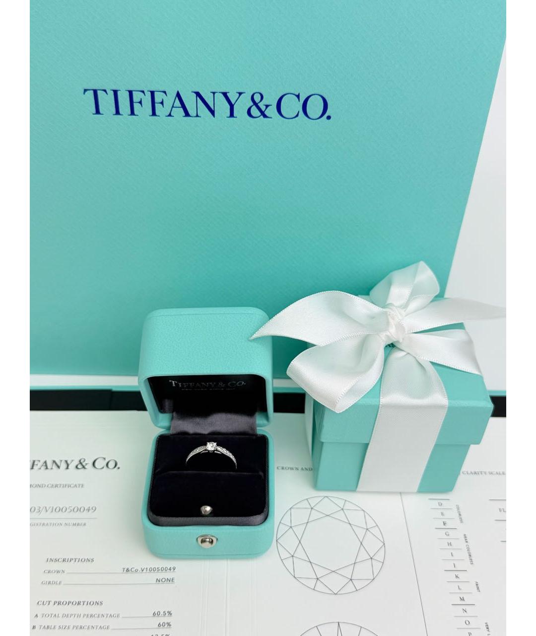 TIFFANY&CO Белое платиновое кольцо, фото 3