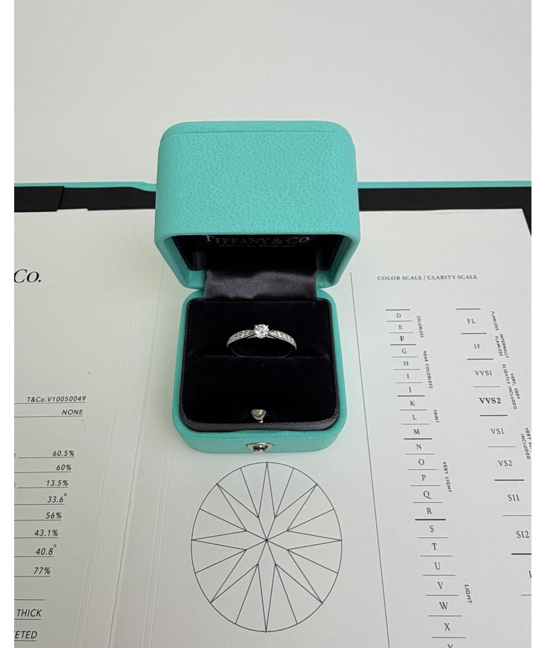 TIFFANY&CO Белое платиновое кольцо, фото 6