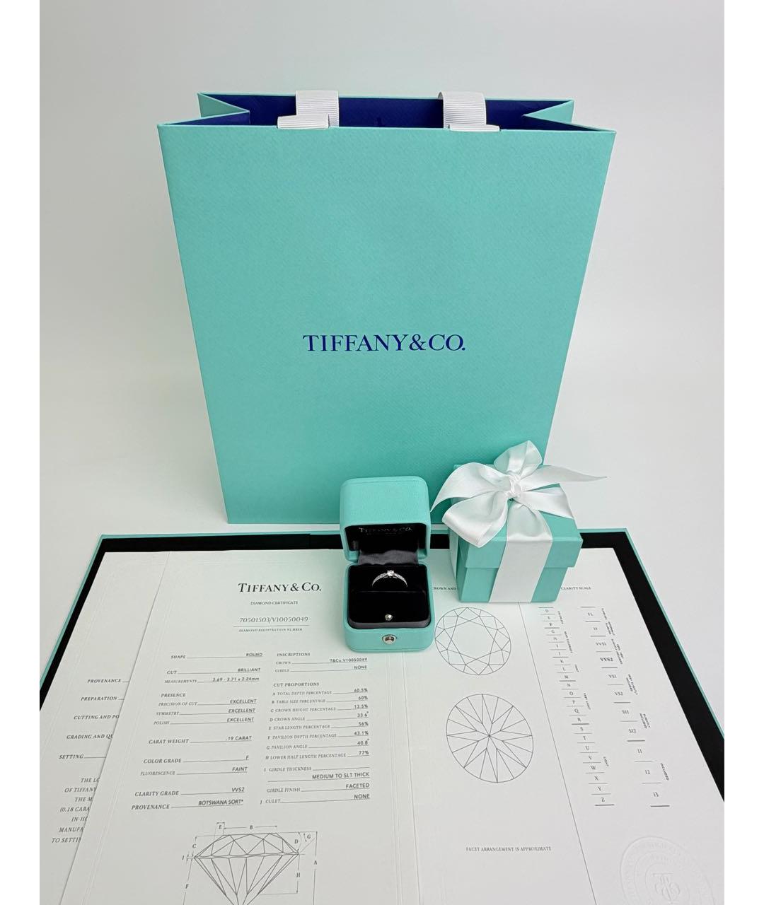 TIFFANY&CO Белое платиновое кольцо, фото 2